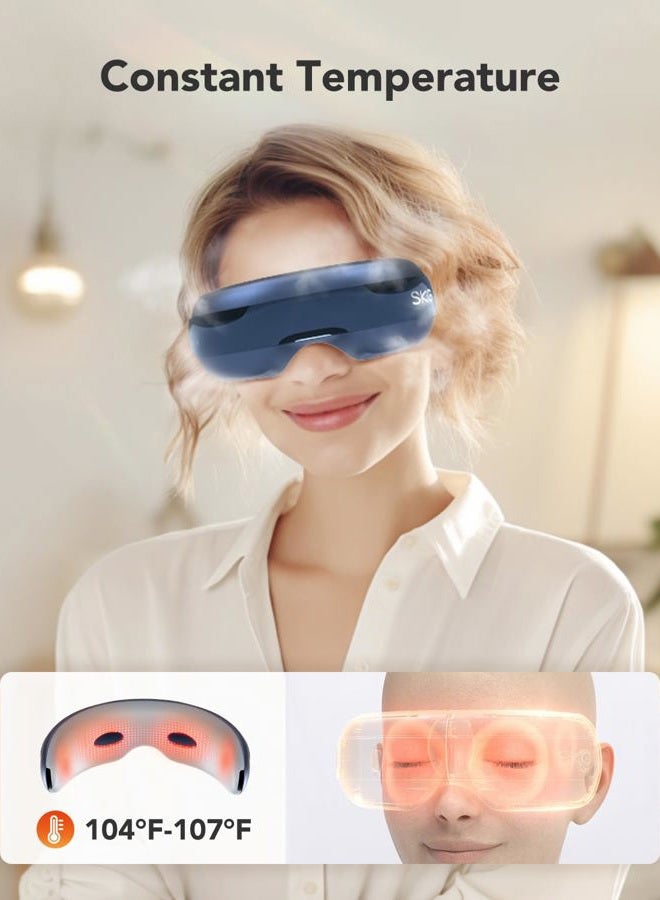 SKG Eye Massager with Heat, Bluetooth Heated Eye Massager for Migraines Relief with Vision Window Music, Soothing Eye Care to Relax Eyes, Reduce Dry Eyes, Best Gifts for Women Men, E3 PRO - Image 3