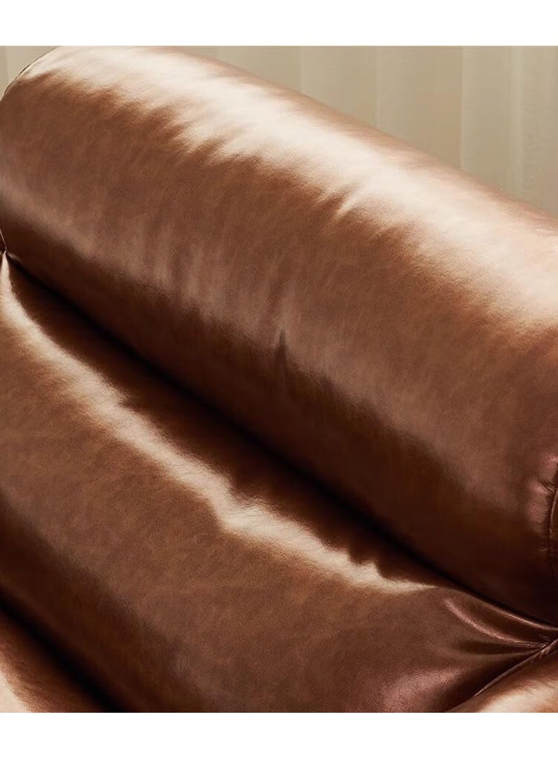 MONOGUE Leather Armchair with Solid Wood Frame Contemporary Design for Living Room Bedroom Living Room Sofa - Image 4