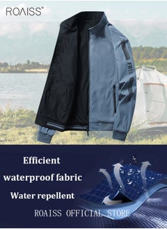 roaiss Men's Bomber Jacket Reversible Coat Pilot Baseball Uniform Wearable Loose Padded Windproof Breathable Motorcycle Zip Jacket Daily Fashion Casual Clothing for Men  - Image 4