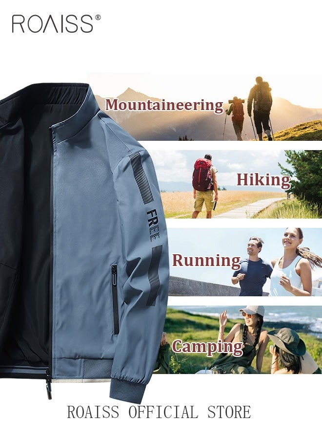 roaiss - Men's Bomber Jacket Reversible Coat Pilot Baseball Uniform Wearable Loose Padded Windproof Breathable Motorcycle Zip Jacket Daily Fashion Casual Clothing for Men - Image 1