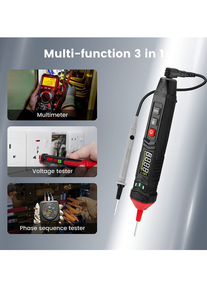 Pen Type Voltage Tester Electrical Multimeter, 0.8V-600V AC DC, Live Wire Test, Capacitance, Resistance, Continuity, Diode, Professional Electrical Tester - Image 3