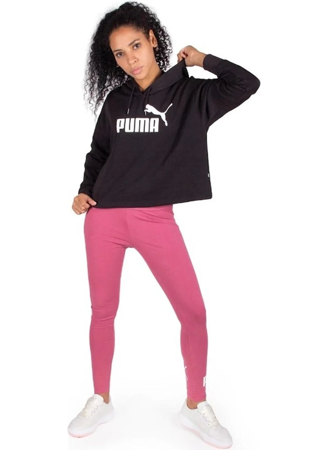 بوما Women's Black Ess Crop Hoodie