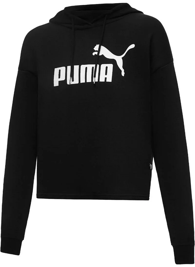 بوما Women's Black Ess Crop Hoodie