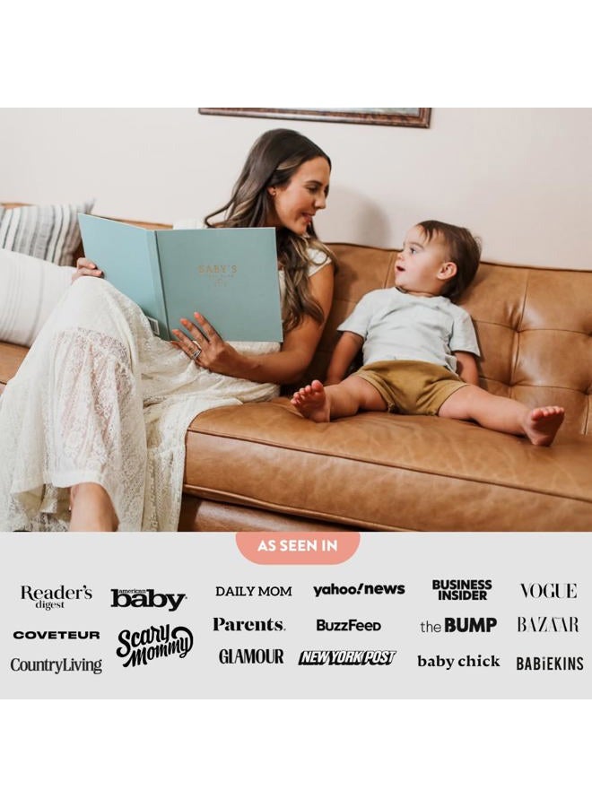 Lucy Darling كتاب ذكريات الطفل الفاخر بموضوع السماء السماوية - ألبوم يوميات السنوات الخمس الأولى لالتقاط الذكريات الثمينة - كتاب سجل الحمل والطفل التذكاري للصبي أو الفتاة - Image 5