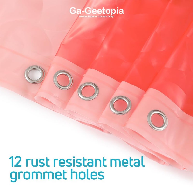Ga-Geetopia EVA 3D Coral Pearl Water Cube Plastic Shower Curtain Liner - Premium Light Weight 72" x 72" Red Bathroom Shower Showroom Curtain Liner with Rustproof Metal Gromments and Weighted Magnet - Image 2