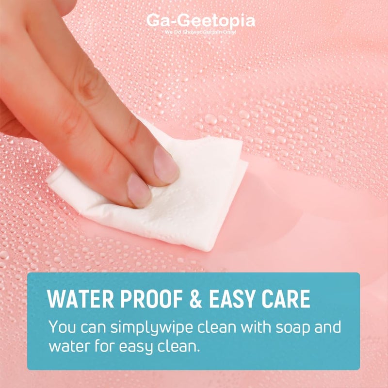 Ga-Geetopia EVA 3D Coral Pearl Water Cube Plastic Shower Curtain Liner - Premium Light Weight 72" x 72" Red Bathroom Shower Showroom Curtain Liner with Rustproof Metal Gromments and Weighted Magnet - Image 4