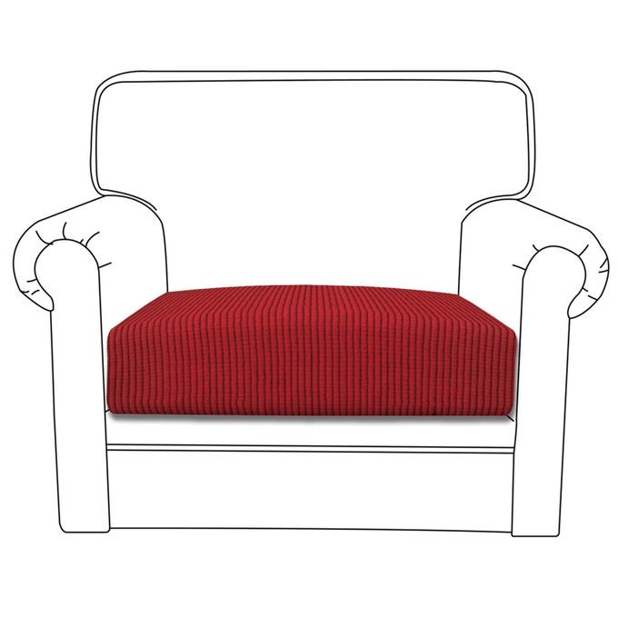 EASYGOING STRETCH CHAIR CUSHION COVER SOFA CUSHION FURNITURE PROTECTOR SOFA SEAT SOFA SLIPCOVER SOFA COVER SOFT FLEXIBILITY WITH ELASTIC BOTTOMCHAIR CUSHION CHRISTMAS RED
