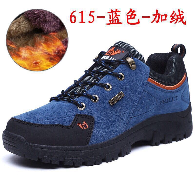 Sports Shoes Men'S Hiking Shoes Leather Waterproof Non-Slip Plus Velvet Warm Shoes Outdoor Travel Shoes - Image 4