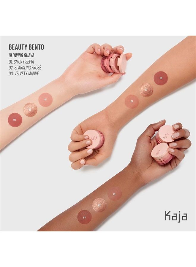 KAJA Beauty Bento Collection - Bouncy Eyeshadow Trio | Deep Rose Tones, Travel Size, 07 Glowing Guava, 2019 Allure Best of Beauty Award, 0.03 Oz - Image 2