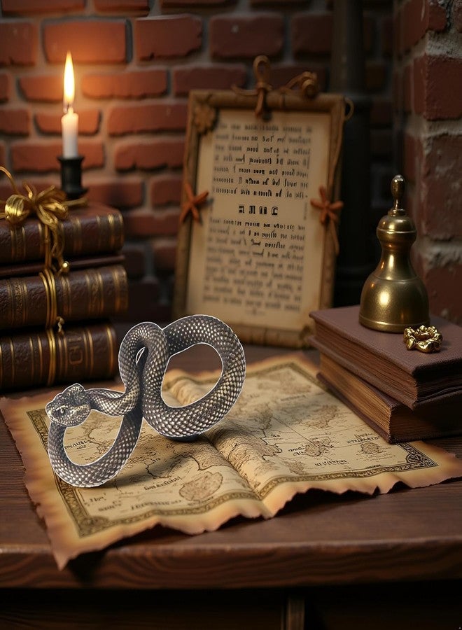 SelHeng 2Pcs Bronze Snake Figurine Decor High Simulation Fantasy Brass Vintage Style Snake Statue for Office Snake Sculpture for Desktop, Bronze,Men's Pendants,Men - Image 3