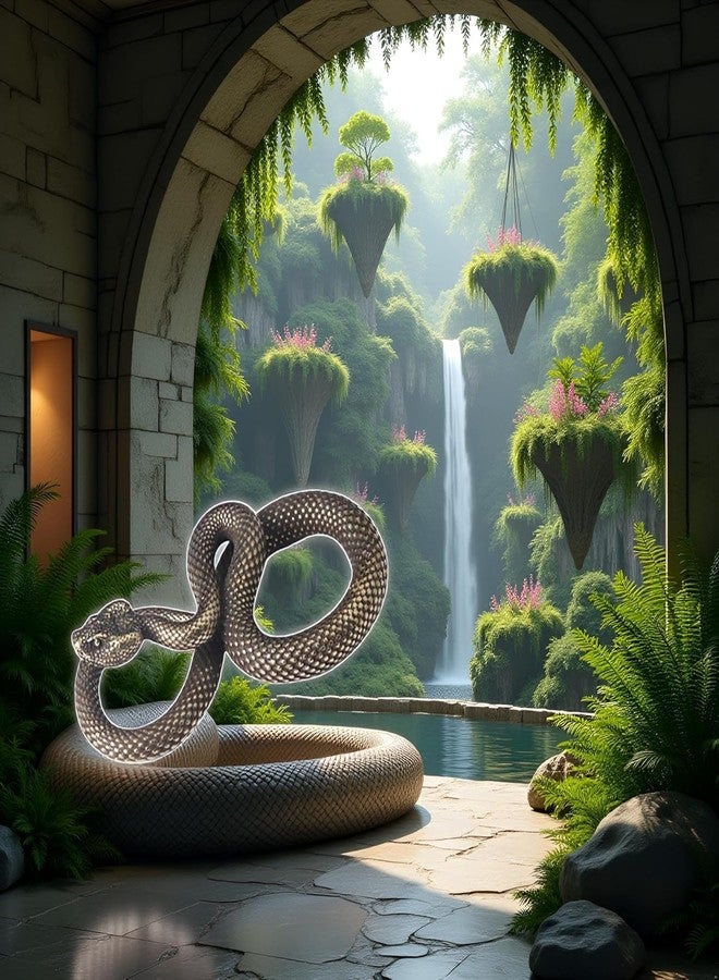 SelHeng 2Pcs Bronze Snake Figurine Decor High Simulation Fantasy Brass Vintage Style Snake Statue for Office Snake Sculpture for Desktop, Bronze,Men's Pendants,Men - Image 4
