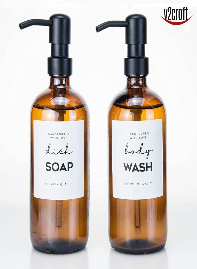 v2croft 36 PCS Waterproof Label for Bottles, Minimalist Farmhouse Hand Soap Dispenser Label Stickers for Bathroom, Kitchen, Dish, Lotion Dispenser, Shampoo, Conditioner, 2.75 x 2.83 Inch (White) - Image 5