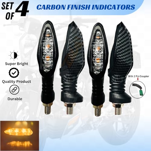 Autozap Carbon Indicator Light for Bike Turn Signal Blinker Compatible for Duke 390, Duke 190, RC 390, RC 200 (3 months Warranty) Yellow (Pack of 4) - Image 2