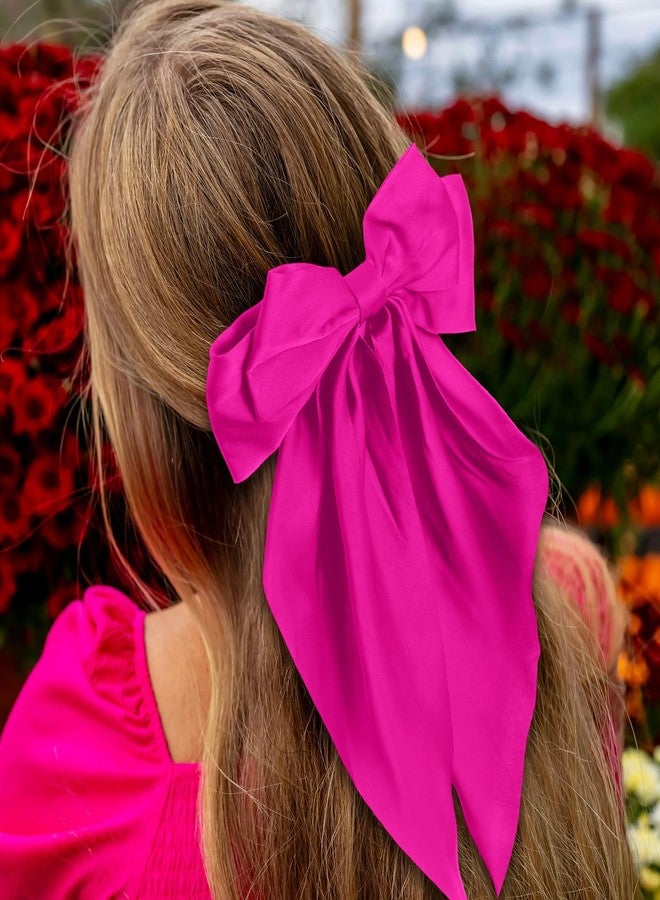 Mimorou 50 Pack Big Hair Bows Bulk Silky Satin Oversized Hair Bows for Women Bow Hair Clips Large Hair Ribbons Long Tail Large Hair Barrettes Hair Accessories Gifts - Image 4