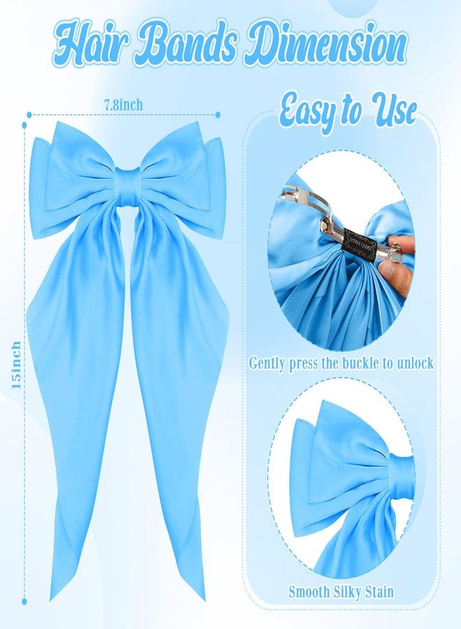 Mimorou 50 Pack Big Hair Bows Bulk Silky Satin Oversized Hair Bows for Women Bow Hair Clips Large Hair Ribbons Long Tail Large Hair Barrettes Hair Accessories Gifts - Image 2