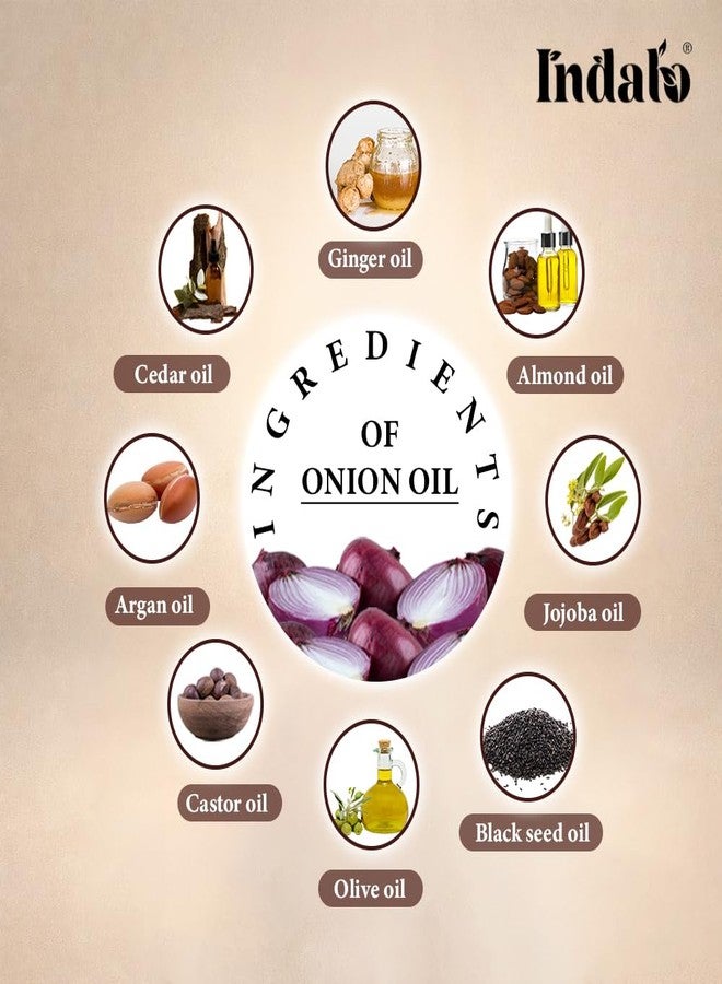 Indalo Onion Hair Oil with Onion & Black Seed Oil | Controls Hair Fall & Breakage | Improves Scalp Health | Suitable for All Hair Types | 100ml - Image 4