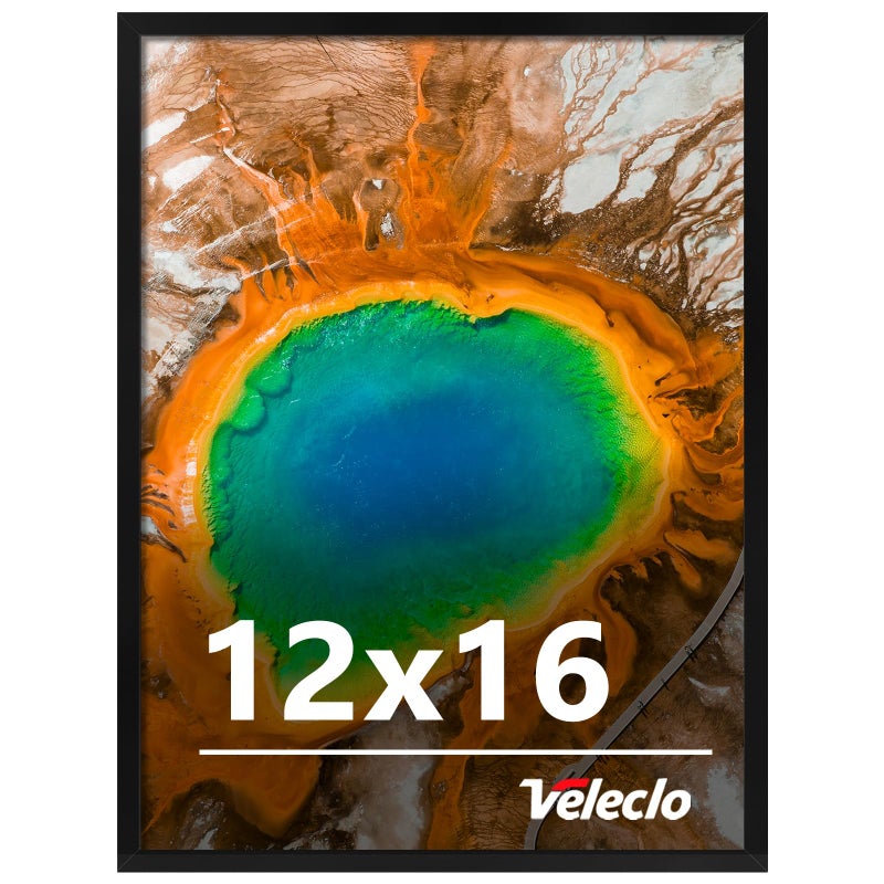 Veleclo 12x16 Picture Frame for Wall Display, 12x16 Black Picture Frame with Shatter Resistant Plexiglass, Stable and Sturdy 12 x 16 Poster Frame for Wall Display, Handpicked Gift Collection, 1 Pack - Image 1