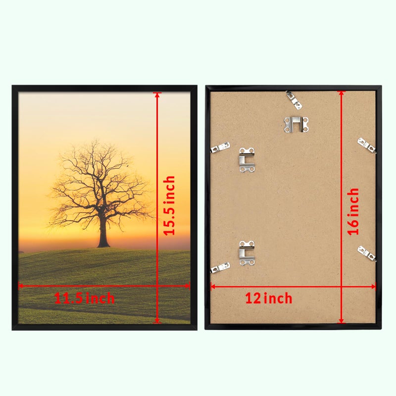 Veleclo 12x16 Picture Frame for Wall Display, 12x16 Black Picture Frame with Shatter Resistant Plexiglass, Stable and Sturdy 12 x 16 Poster Frame for Wall Display, Handpicked Gift Collection, 1 Pack - Image 3