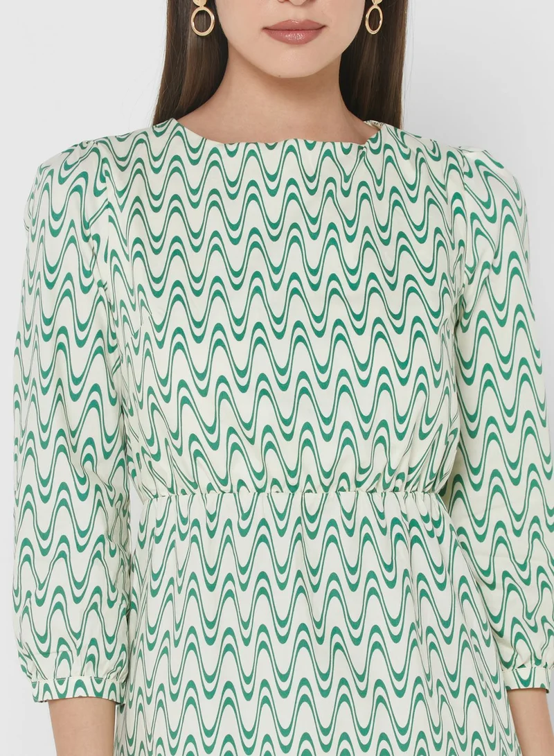 GLAMOROUS Side Slit Printed Dress