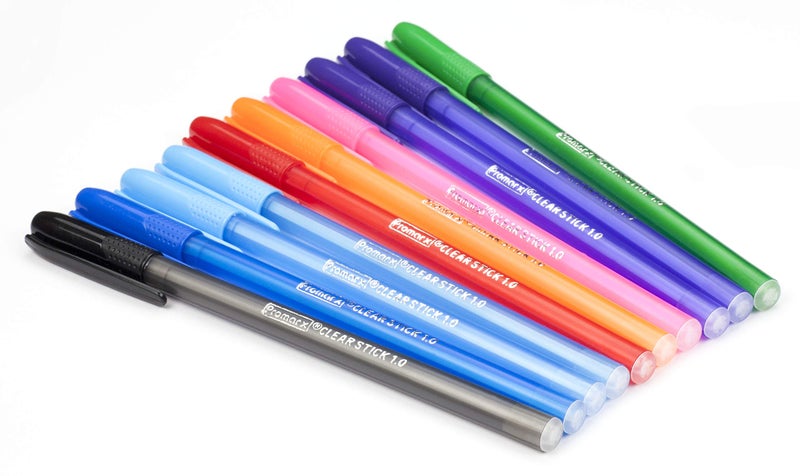 Promarx Fashion Stick Ballpoint Pens, 1.0 mm, Assorted Colored Ink, 10-Count - Image 2
