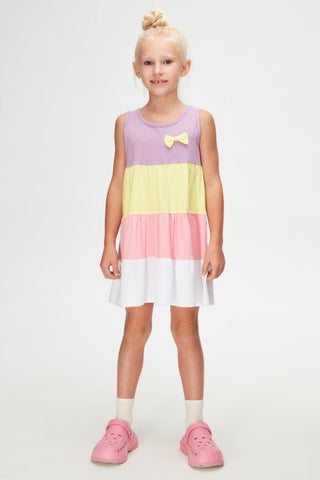 Lilac White Girl Colorful Gathered Strappy Dress - pzsku/Z136D3588BEF4726878D8Z/45/_/1734611310/3ce2c4bb-6fa1-4b09-a053-8b99d2186dd1