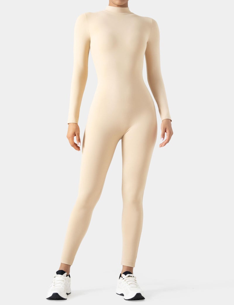 Speerise Women Bodysuit Rompers Long Sleeve Jumpsuits Leotards One Piece Tummy Control Yoga Workout Outfits â€“ Stretchy Full-Length Catsuit for Performance, Praise Dance, Biketards, and All-Season Base Layer - Image 2