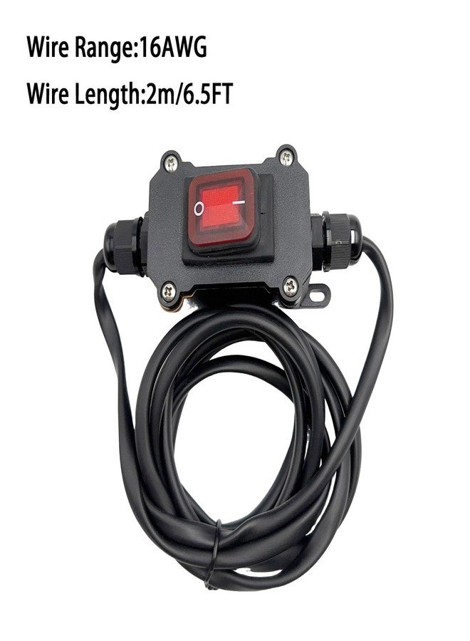Bstenky Waterproof Inline Cord Switch 12V 20A DC IP66 Red Lighted 2 Position 4 Pin DPST with 16 AWG 6.5FT Electrical Wire Outdoor Inline Power Lamp ON/Off Switch - Image 2