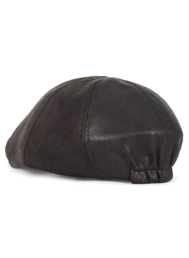 ililily Flat Cap Vintage Cabbie Hat Gatsby Ivy Cap Irish Hunting Newsboy Stretch Big Hat, Dark Brown - Xl, XL - Image 3
