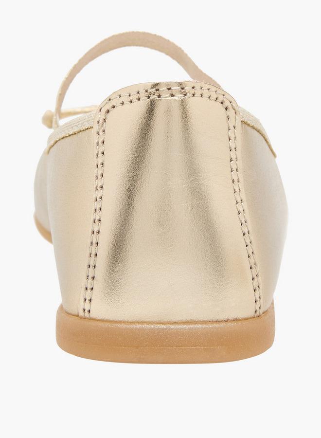 Pablosky Girls Bow Trim Leather Ballerina Shoes - Image 5