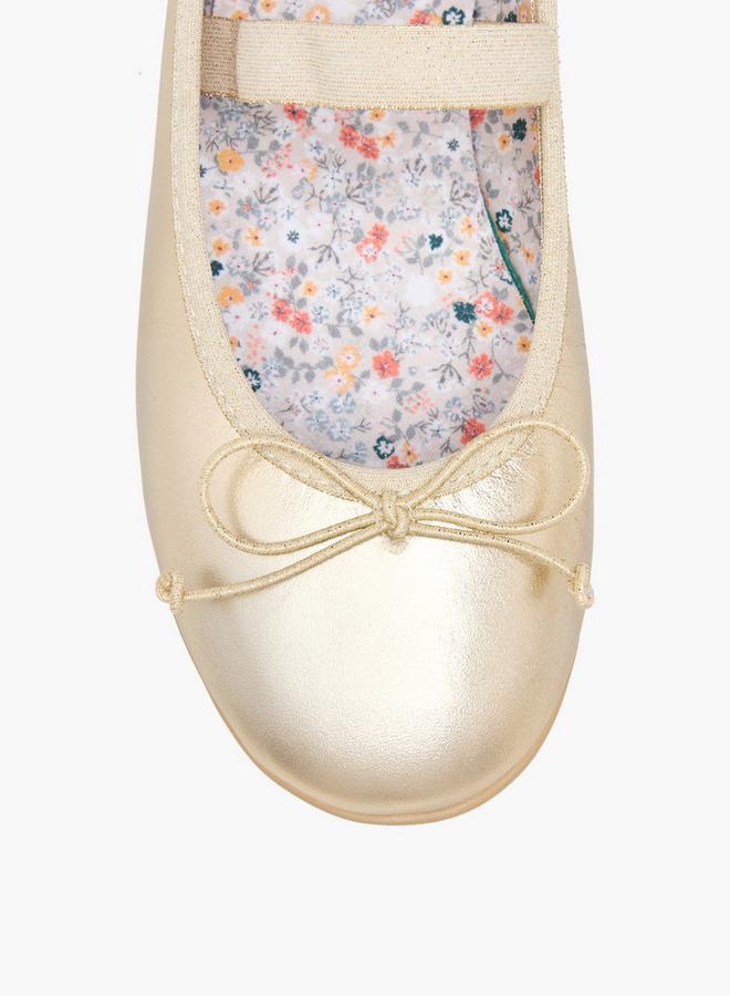 Pablosky Girls Bow Trim Leather Ballerina Shoes - Image 4