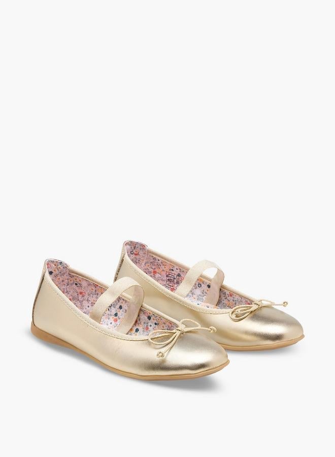 Pablosky Girls Bow Trim Leather Ballerina Shoes - Image 3