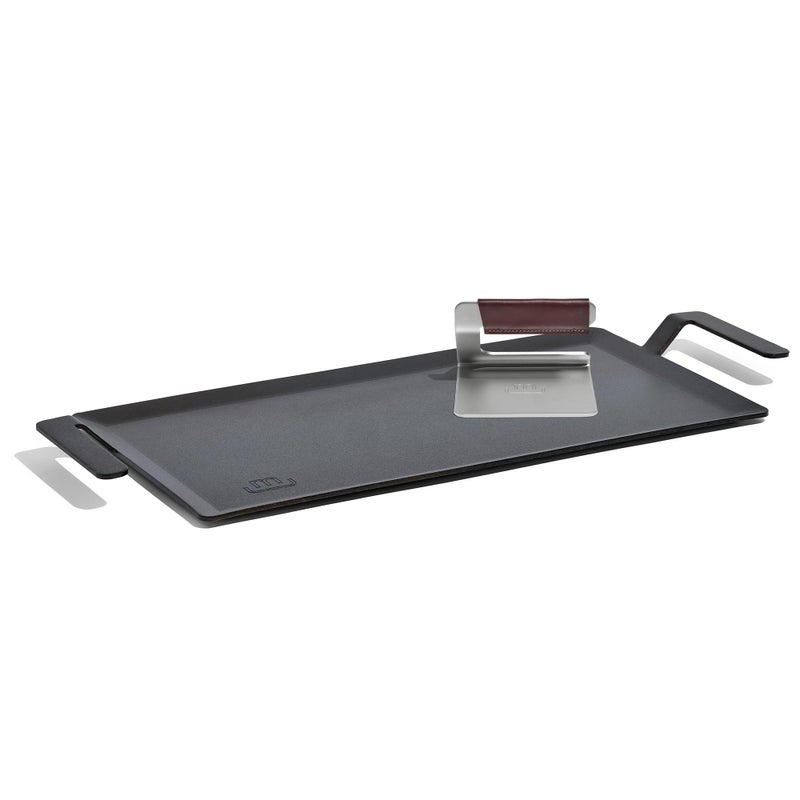 Madein Made In Cookware - Carbon Steel Griddle + Grill Press - (Like Cast Iron, but Better) - Professional Cookware - Crafted in Sweden - Induction Compatible - Image 1