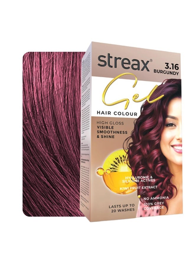 ستريكس جل صبغة شعر ستريكس للنساء والرجال، لون عنابي 3.16، 150 مل | لون عنابي | تغطية كاملة للشعر الرمادي | لون شعر يدوم طويلاً، سهل الاستخدام | لون شعر خالٍ من الأمونيا، يدوم حتى 20 غسلة - Image 1