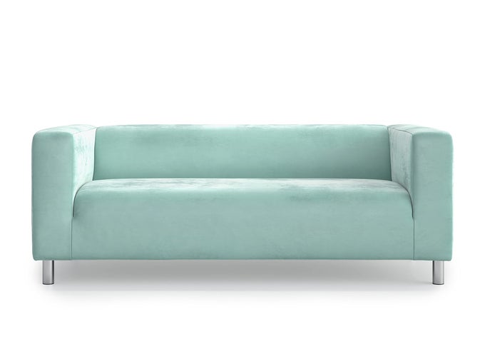 SNUG FIT CLASSIC VELVET KLIPPAN LOVESEAT SLIPCOVER FOR THE IKEA TWO SEATER KLIPPAN LOVESEAT SOFA COVER REPLACEMENT MINT GREEN VELVET