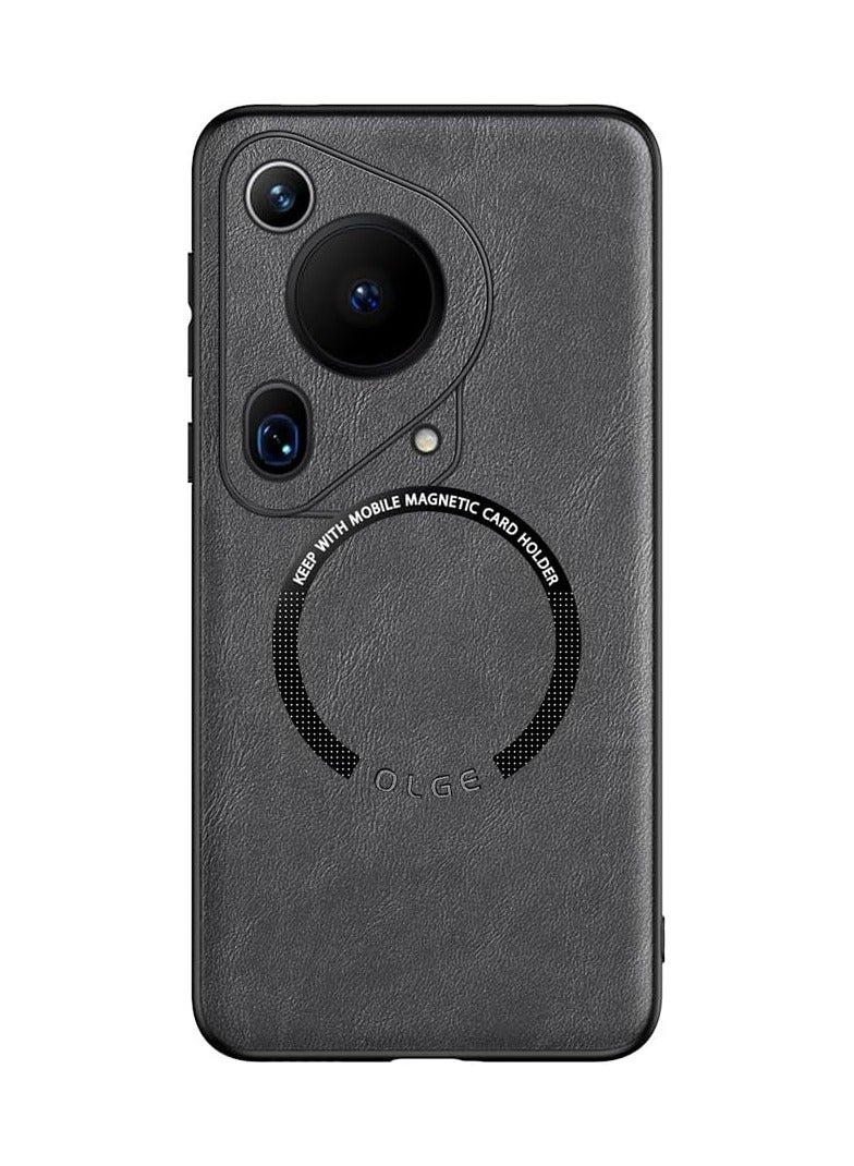 general Leather Magnetic Phone Case Compatible with Huawei Pura 70 Ultra Magnetic Wireless Charging - Image 1