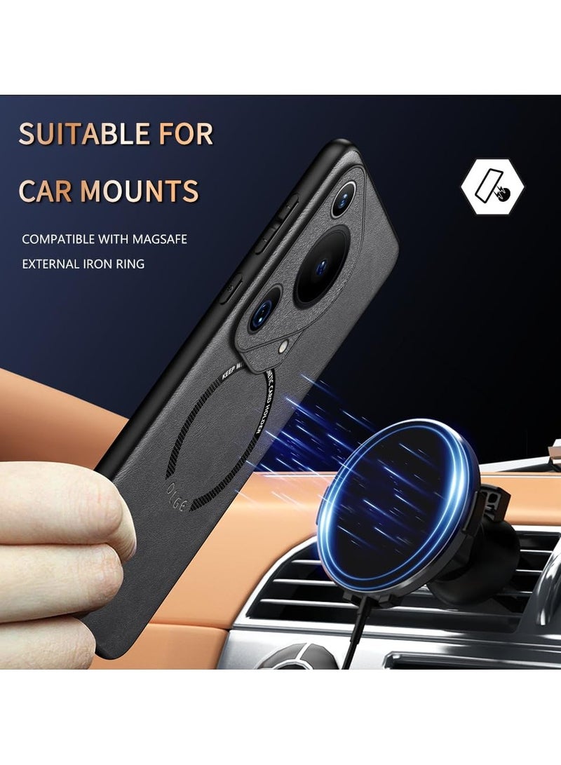 general Leather Magnetic Phone Case Compatible with Huawei Pura 70 Ultra Magnetic Wireless Charging - Image 3