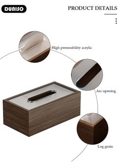DUNISO Wood Tissue Box Cover, Modern Tissue Box, Decorative Paper Box, Napkin Holder, Tissue Box Dispenser Box for Facial Tissue, Napkins, Dryer Sheets, Facial Tissue Holder for Bathroom, Countertop, Kitchen, Bedroom Dresser and Office Room  - Image 2