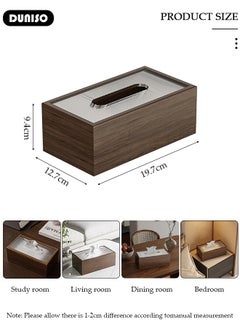 DUNISO Wood Tissue Box Cover, Modern Tissue Box, Decorative Paper Box, Napkin Holder, Tissue Box Dispenser Box for Facial Tissue, Napkins, Dryer Sheets, Facial Tissue Holder for Bathroom, Countertop, Kitchen, Bedroom Dresser and Office Room  - Image 4