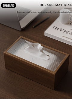 DUNISO Wood Tissue Box Cover, Modern Tissue Box, Decorative Paper Box, Napkin Holder, Tissue Box Dispenser Box for Facial Tissue, Napkins, Dryer Sheets, Facial Tissue Holder for Bathroom, Countertop, Kitchen, Bedroom Dresser and Office Room  - Image 5