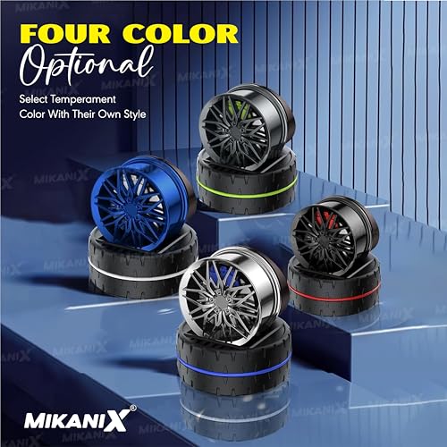 OBEROI'S TRADERS Solar Rotating Car Dashboard Air Freshener/Perfume Diffuser|Metal Body & Alloy Wheel Hub Design With Perfume Liquid For Car Interior Decoration Accessories (Ocean,French),1 Count - Image 3