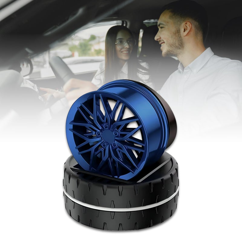 OBEROI'S TRADERS Solar Rotating Car Dashboard Air Freshener/Perfume Diffuser|Metal Body & Alloy Wheel Hub Design With Perfume Liquid For Car Interior Decoration Accessories (Ocean,French),1 Count - Image 4