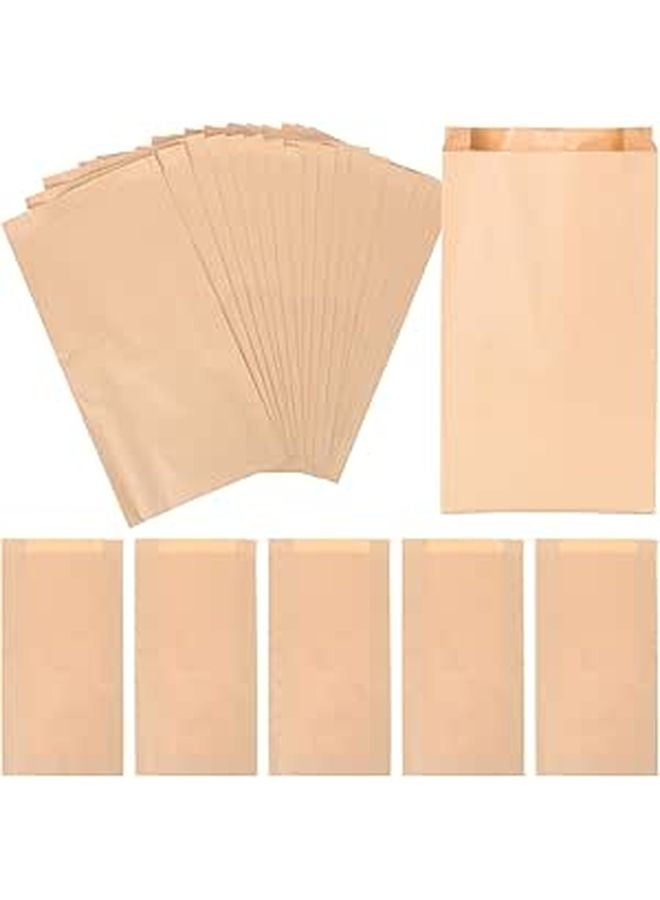 35x18x6cm أكياس وجبات خفيفة من ورق كرافت 100 قطعة أكياس تخزين طعام مقاومة للدهون يمكن التخلص منها - Image 1