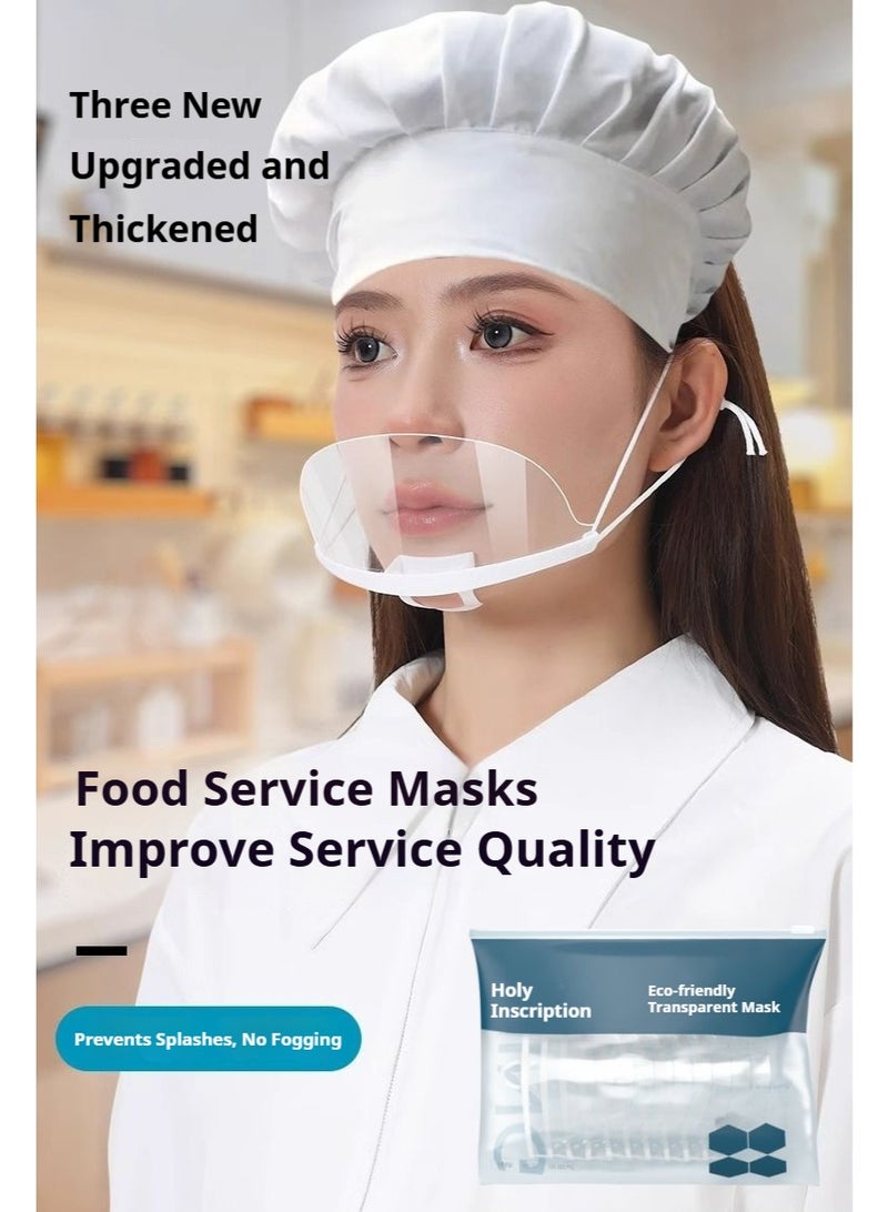 【20 Pack】 Transparent Anti-Fog Mouth Shield – Reusable Clear Face Mask with Chin Rest, Individually Packaged Hygienic Shields for Restaurants, Spas & Salons - Image 2