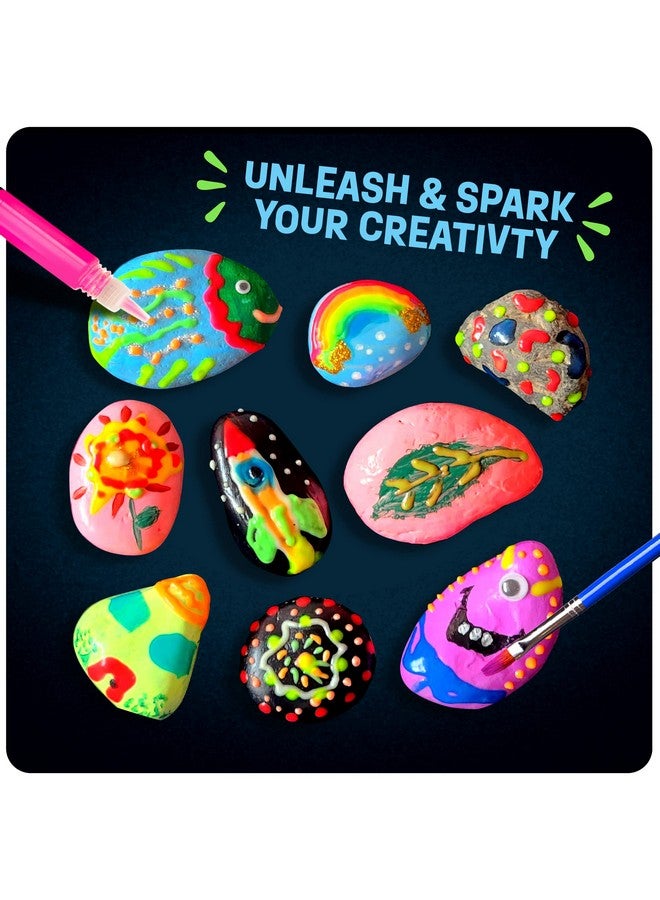 Dan&Darci مجموعة رسم الصخور للأطفال من دان ودارسي - تتلألأ في الظلام - هدايا الفنون والحرف للأولاد والبنات من عمر 6-12 سنة - مجموعات أنشطة الحرف - ألعاب فنية إبداعية للأطفال من 6 و 7 و 8 و 9 و 10 و 11 و 12 سنة - Image 2