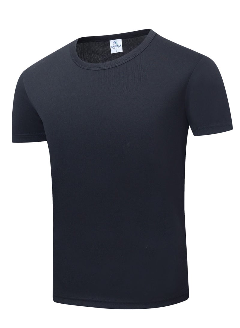 YEL PRO Men Quick Dry Breathable Elastic T-Shirt Black - Image 1