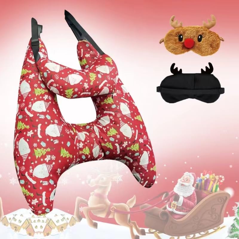 Tumahe Cute Cartoon Travel Pillow Suit, Kids & Adults Car Neck Head Support Cushion Set,Travel car seat Safety Pillow,h Shape car Sleeping Pillow Kids,Pillow case can be Disassembled and Washed (H) - Image 1
