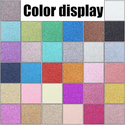 Litchi 32 Colors 8X6 Inches Glitter Faux Leather Fabric Sheets for Leather Bows, Earring, Jewelry Making, Sewing, Shoe Making and Craft Making - Image 2