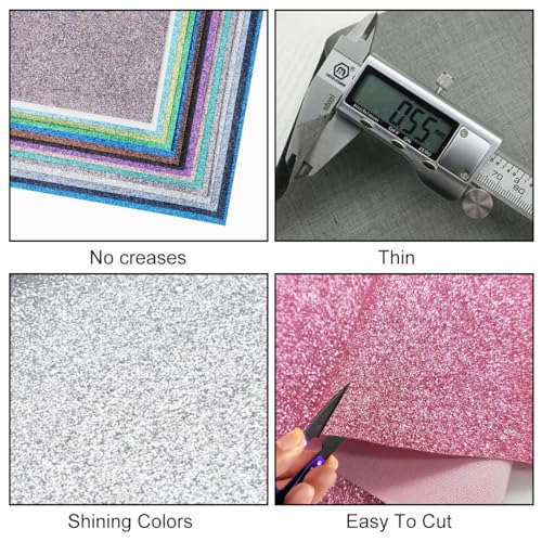 Litchi 32 Colors 8X6 Inches Glitter Faux Leather Fabric Sheets for Leather Bows, Earring, Jewelry Making, Sewing, Shoe Making and Craft Making - Image 4