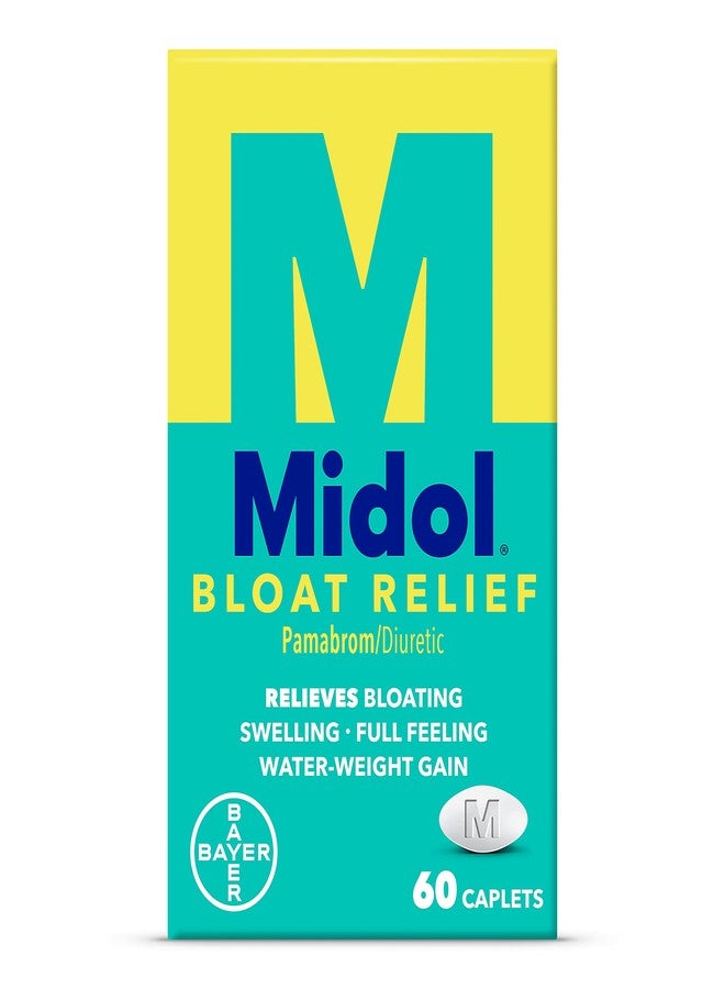 Midol Bloat Relief Caplets with Pamabrom, Relieve Bloating Symptoms Before and During Your Period, Provides Up to 6 Hours of Relief for Women, 60 Count - Image 1