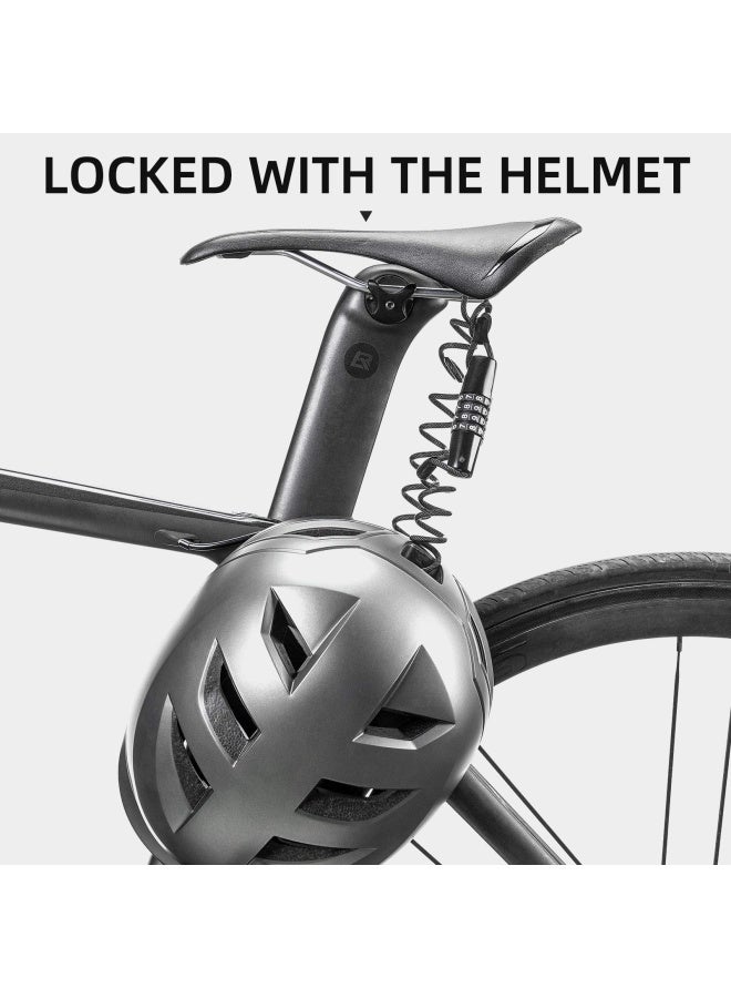 Rockbros Motorcycle Helmet Lock Bike Helmet Lock 4 Digit Little Cable Lock Retractable Luggage Lock Stroller Lock Black 2 Pieces S - Image 4